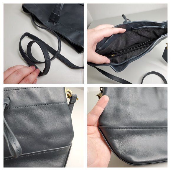 Zac Posen Eartha‎ Envelope Drawstring Bucket Bag Bl - Picture 4 of 5